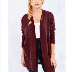 Urban Outfitters Silence + Noise Burnout Cardigan in Burgundy